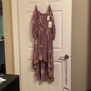 purple off the shoulder floral dress alter’d state